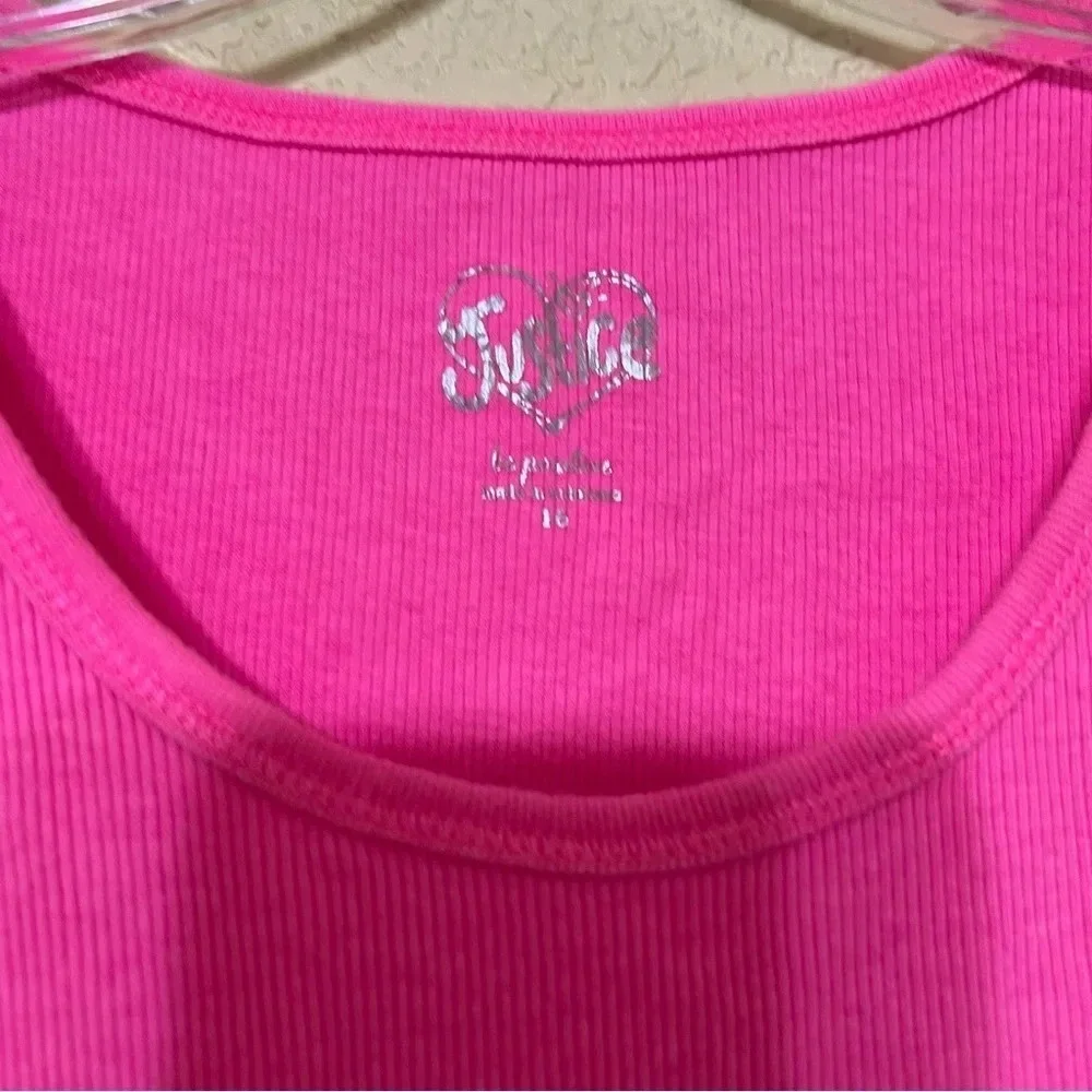 Justice girls sleeveless tanktop, bright pink, size 16, great for summer